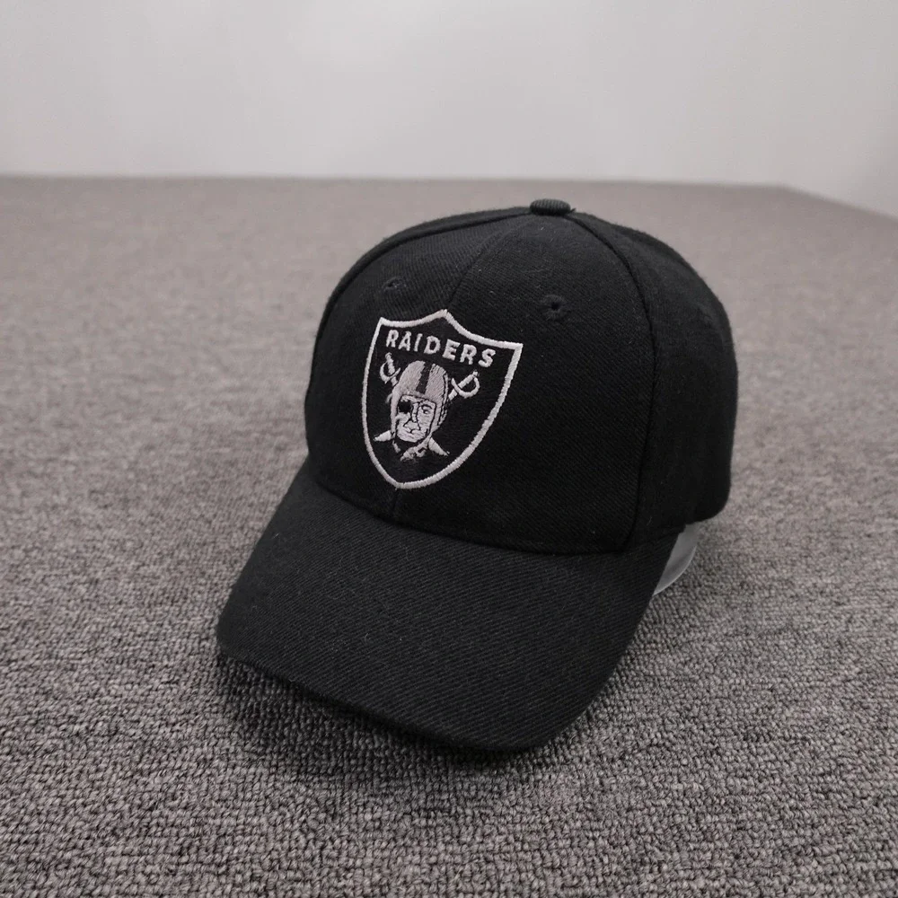 Vintage Raiders Hat Cap Snap Back Boys One Size Black NFL Football Youth Twins